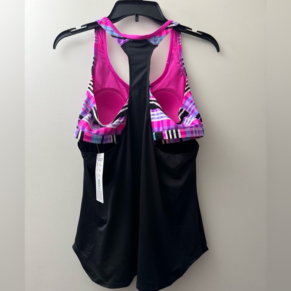 Zeroxposur Black and Pink 2 in 1 Tankini Tank Top - Picture 4 of 4